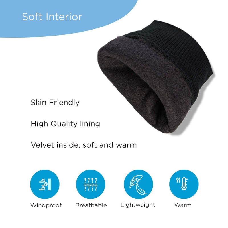 AXELENS Men's Winter Gloves Made of PU Leather Windproof Waterproof