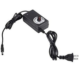 2-line Desktop Continuously Adjustable AC to DC Power Adapter 3-12V 2A Motor Voltage Stepless Speed Regulator LED Dimmer Switch Controller with US Plug