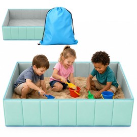 50" Foldable Sandbox for Outdoor, Heavy Duty Oxford Cloth Portable Sand Pit with Storage Bag, Extra Large Sandboxes Indoor Backyard Play Patio Beach Dog, Easy Setup Pool & Ball Pit