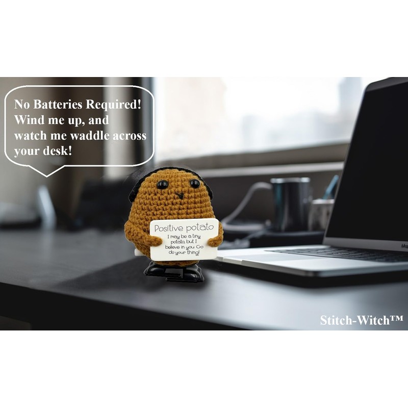 Stitch-Witch Hilarious White Elephant Gifts for Adults, Walking Potato Crochet,