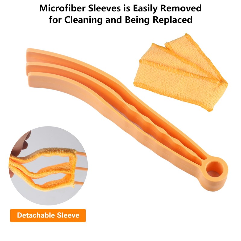 10-Pack Window Blind Cleaner Set: Includes 1× 7-Finger Detail Brush,