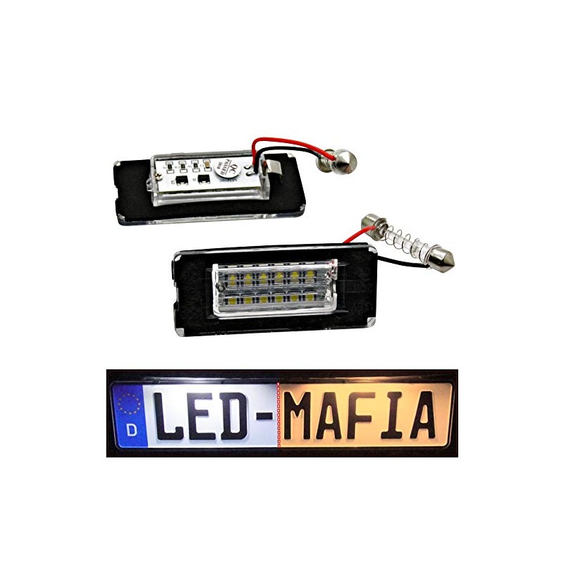 LED number plate lighting modules, E-mark, plug & play, xenon
