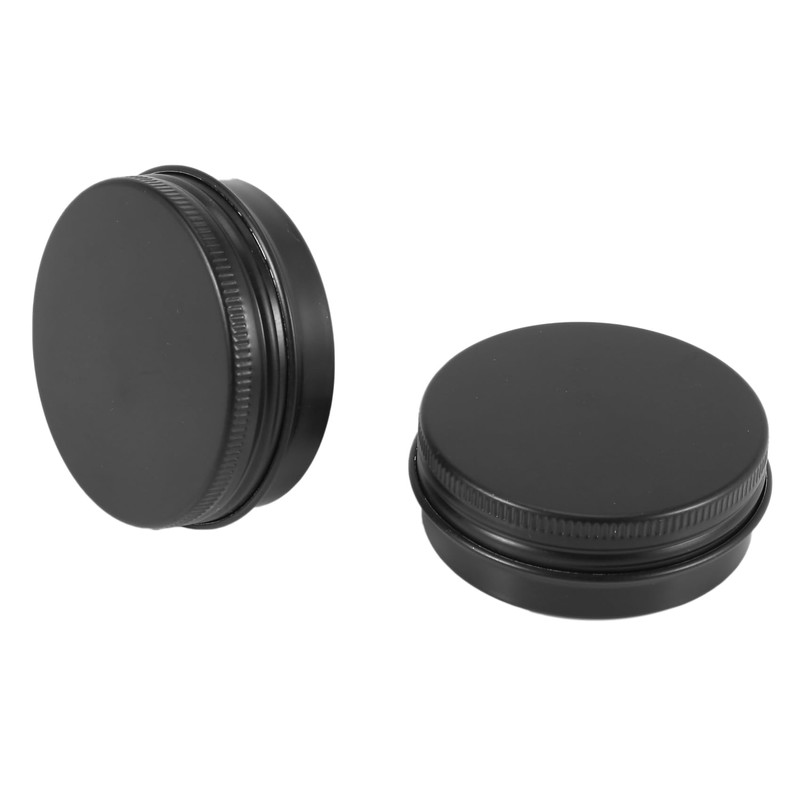 72Pcs 1Oz Black Aluminum Tin Jars Round Screw Lid Containers