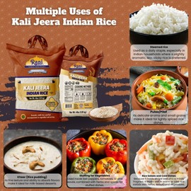 Rani Kali Jeera Indian Rice 64oz (4lbs) 1.81kg Cloth Bag ~ All Natural | Gluten Friendly | Vegan | Kosher | Export Quality | Indian Origin