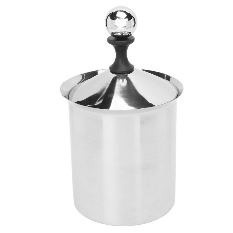 Manual Milk Frother 304 Stainless Steel Double Layer Brushed Process
