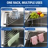 2PC Stainless Steel Corner Sink Shelf with Triangular Open Wire