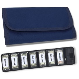 Money organizer for cash 7 slots money holder with blank card, Cash holder wallet organizer for Budgeting, Traveling, Saving, Receipts, Coupons and Tips, Navy blue, 8.5 x 4.5 Inch, Money Holder With