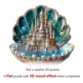 SECOGM Wooden Jigsaw Puzzles for Adults - Shell Castle Wood Puzzles Adult - Unique Animal Shape Wooden Puzzles for Adults - Birthday Gifts for Puzzles Lovers, Family (11.4 * 11.1in - 200 Pieces)