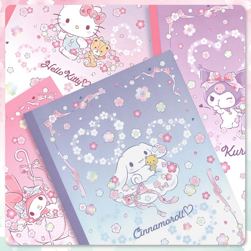 Yamano Paper Industry Sanrio Notebook, A Rule, Pack of 4,