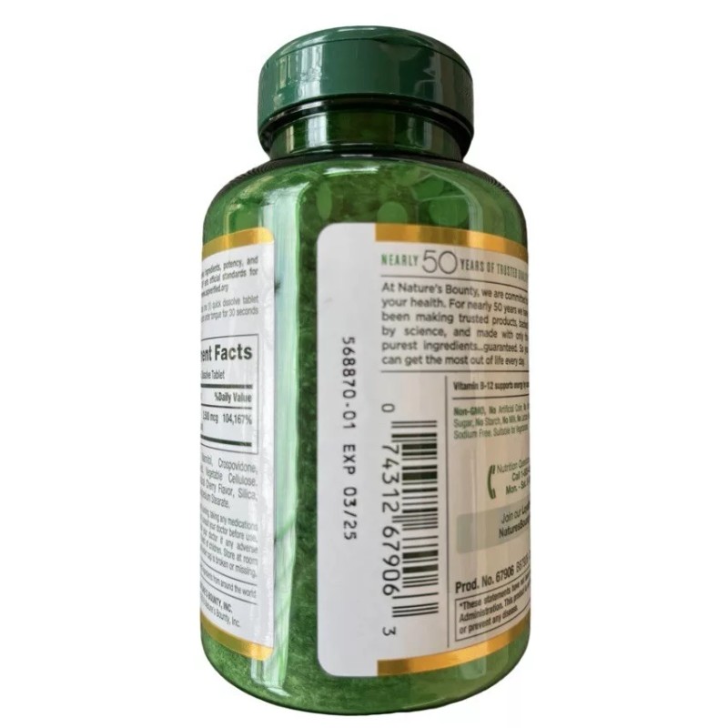 Nature’s Bounty Nature's Bounty Vitamin Quick Dissolve B-12 2500 mcg