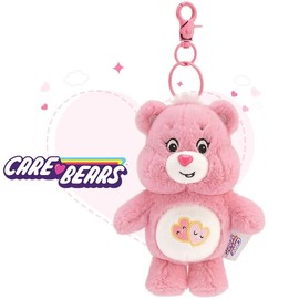 Care Bear Rainbow Keychain Stuffed Animal Backpack Decoration Super Cute Keychain Phone Strap Hanging Decoration Birthday Gift 15cm (Color: Pink)