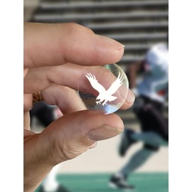 Flying Eagle Award Decals for Football Helmets, Baseball, Softball, Hockey Lacrosse Thick mil Vinyl 1-1/8" Diameter (100 Decals) (White on Clear)