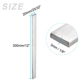 GLOKUUCA 316L Stainless Steel Flat Bar - 2 Packs Stainless Steel Trim Strips Sheet Filler Fits for Kitchen Tools DIY Crafts - 1/8" x 25/32" x 12" (T x W x L)