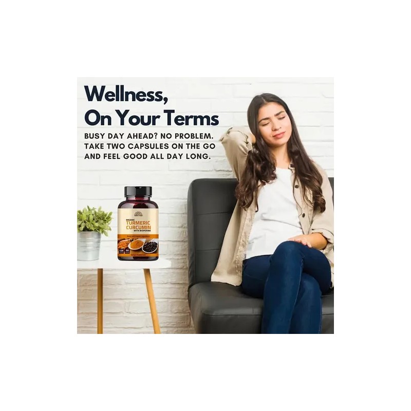 Hebhac Herbs Cúrcuma 1000 Mg Con Pimienta Negra 120c