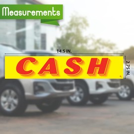 Versa Tags Dealership Stickers 12 Pack of Cash Stickers Car Lot Windshield Slogan Decals RV Truck Auto Dealer Window for Cash Stickers Red On Yellow