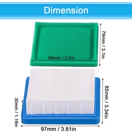 ZAMDOE 2 Pack 36046 Air Filter Pre Filter for Tecumseh 36634 740061 Oh95 Oh195 Ohh50 Ohh55 Ohh60 Ohh65 Vlv50 Vlv55 Vlv60 Vlv66 Vlv126 4 & 5.5 Hp Engines Lawn Mower Snow Blower Replacement Part