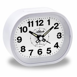 Atlanta Large Radio Alarm Clock Analogue Light Snooze Crescendo Numbers – 1867/0 White