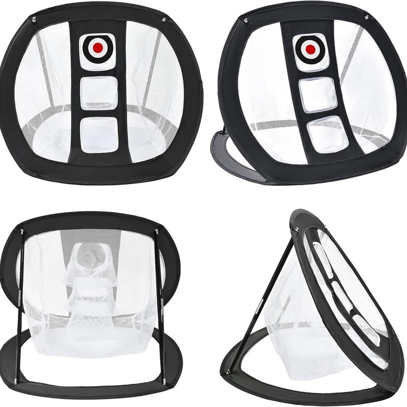 Foldable Golf Chipping Practice Net, with 4 Ground Stakes and