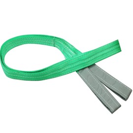 Duplex Polyester Webbing Lifting Heavy Duty Flat Cargo Sling Strap Anti-Cut and Anti-Abrasion Treatment Rigging Lifting Straps for Moving Storage 2T 1M Green