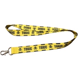 Execucat Caution Tape TOXIC Lanyard Keychain ID Badge Holder, Multicolor, One Size
