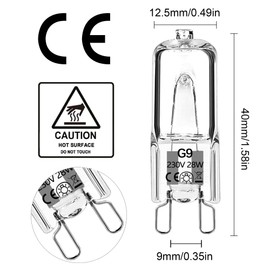 Haraqi 10 Pack G9 Halogen Bulbs 28W 230V 2800K Warm White,Clear Capsule Halogen Lamps Dimmable, No Strobe, No Flicker
