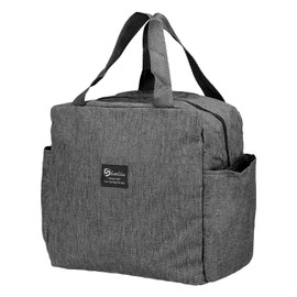 PATIKIL Lunch Box for Women/Men, Insulated Cooler Lunch Bag Thermal Tote Bag Reusable Lunch Container 9.8x5.5x9.8 Inch for Work Picnic Outdoor, Grey