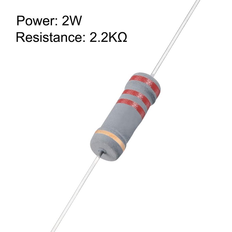 uxcell 50Pcs 2.2K Ohm Resistor, 2W 5% Tolerance Carbon Film