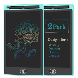 [2 Pack] 8.5 Inch Reusable Colorful LCD Writing Tablet Ewriter,TIQUS Notepad Board with Stylus - Light Blue