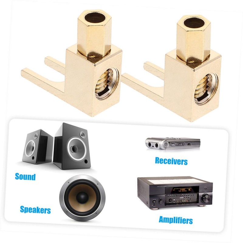 CAXUSD Right Angle Banana Plug Clips for Speaker Wire L-Shaped