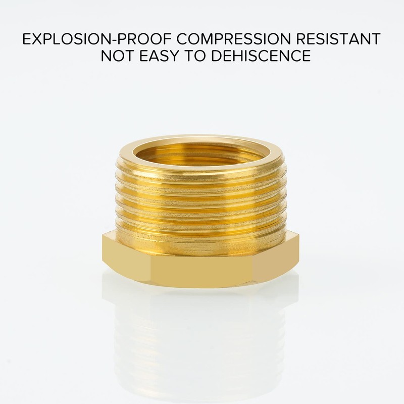 nutmanel Reducer Reducer 3/4 to 1/2 Inch Brass Pipe Connection