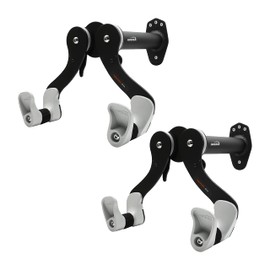 Ibera Horizontal Wall Mount Hanger, Indoor Bicycle Hook Holder Storage Rack for Home or Garage, 45 Degree Adjustable Angle to Keep Bike Level (Black Hanger - 2 Pack)