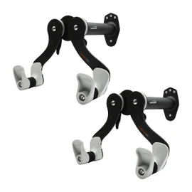 Ibera Horizontal Wall Mount Hanger, Indoor Bicycle Hook Holder Storage Rack for Home or Garage, 45 Degree Adjustable Angle to Keep Bike Level (Black Hanger - 2 Pack)