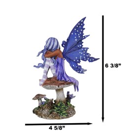 Ebros Gift Amy Brown Art Manga Violet Tribal Ebony Fairy Collectible Figurine As Fantasy Faerie Magic Sculpture Or Desk Shelf Centerpiece Mini Fairy Garden Accessory 6.5" Tall