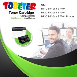ToBeter Compatible B710 B720 B730 Toner Replacement for OKI Okidata 52123601 Toner Cartridge for B710 B720 B730 B710dn B710n B720dn B720n B730dn B730n Printers (15,000 Pages, High Yield, 1 Black)