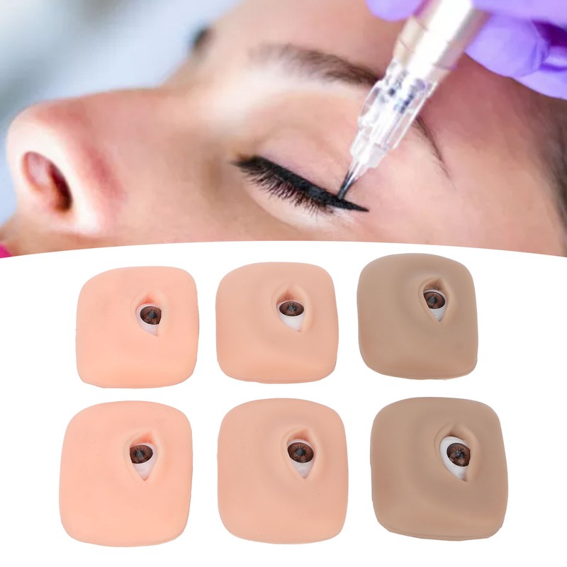 3 Pairs 3D Fake Eye Practice Skin Silicone Microblading Eyebrow