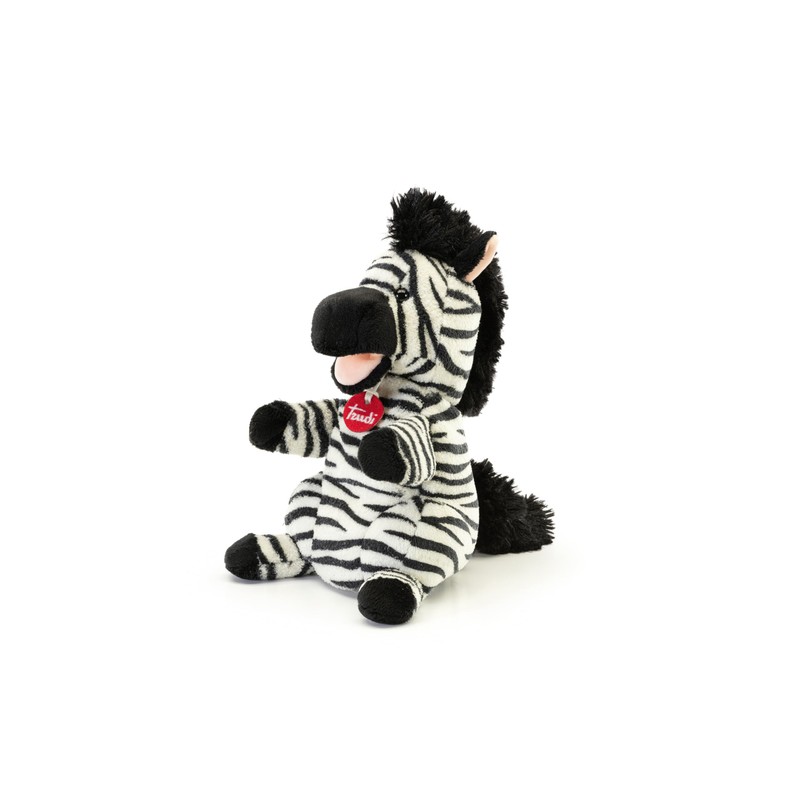 Trudi 29309 Zebra Plush Hand Puppet, Black, White, S
