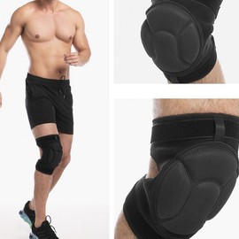 HelpGreen Cushioned Knee Braces (Pair) for Joint Support, Exercise & Cycling - Breathable, Plus Size Taping M