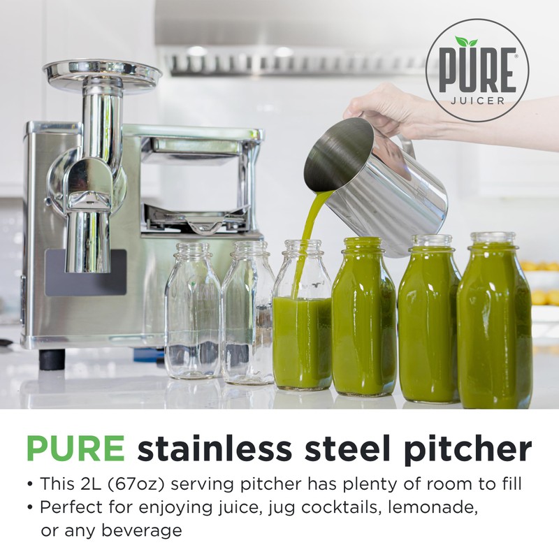 PURE Stainless Steel Pitcher - 2L Water Pitcher - Durable