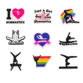 MelleFlarynsun Gymnastis Shoe Charms Fit for Clog Wristband Bracelet Decoration Sports Pins Accessories Shoe Charm for Men Women Kids Teens Birthday Party Favor Gifts