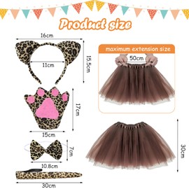 Yi'antai Animal Costume Children's Tutu Animal Fancy Dress Tutu Skirt with Accessories Animal Ears Headband Nose Bow Tie Animal Paws Gloves Tail Animal Fancy Dress Set Carnival Party Costume for