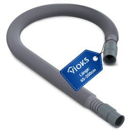 VIOKS Flexible Drain Hose Washing Machine Waste Water Hose Dishwasher 60-200 cm 19/21 mm Diameter – Washing Machine Hose Extension Extendible for Washing Machine Dishwasher