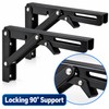 2 Pack 6 Inch Folding Shelf Brackets, 90° Metal Wall