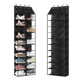 LKJYBG 20 Large Pockets Over The Door Shoe Organizer, Door Hanging Organizer For Closet, 10 Tier Oxford Fabric Hanging Shoe Rack For Door With 4 Metal Hook