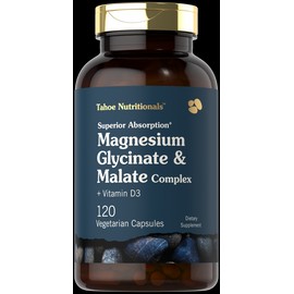 Tahoe Nutritionals Magnesium Glycinate & Malate Complex | 120 Capsules | by Tahoe Nutritionals