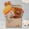 Newborn Baby Unisex Gift Basket with Fleece Blanket, Teddy Bear,