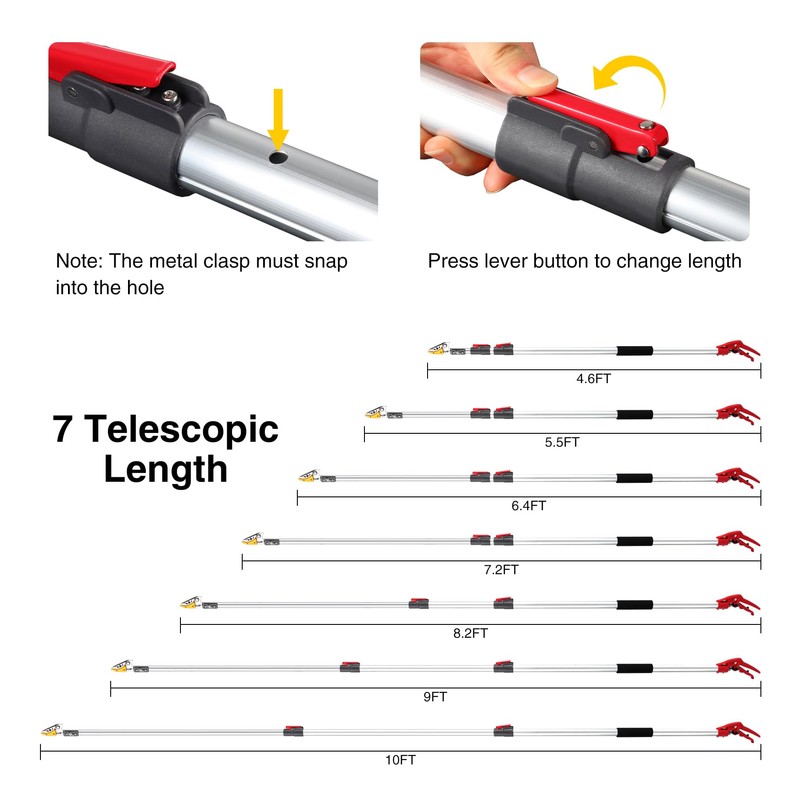 Lineslife Extendable Tree Pruner,4.6-10ft Pole Saw Pruning Shear, Telescopic Long