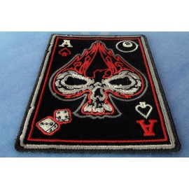 Ivamis Ace Of Spades Skull Small Biker Patch - 3x4 inch - P4259