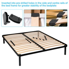 Pack of 50 Slatted Frame Holders, Bed Slat Frame Caps, Plastic End Cap Holder, Wide Centre Rail, Replacement Slatted Frame Holder for Beds, Plastic Slatted Frame Replacement Parts for Beds Connection
