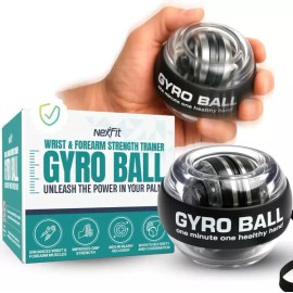 Nexfit 넥스핏 토크 볼 핸드 운동기 - 손목 파워 자이로 팔뚝 피트니스 재활 스트레스 해소 및 손재주 훈련을 위한 NexFit Talk Ball Hand Exerciser - Wrist Power Gyro Forearm Fitness Rehab Stress Relief and Dexterity Training