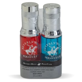 Beverly Hills Polo Club Natural Deodorant Spray Kit With 2 Fragrances: BLAZE & ACTIVE, 3fl oz Each (90ml) (Packaging May Vary)